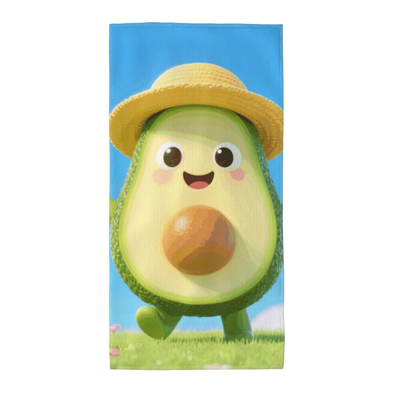 FekiLoot Absorbent Hand Towels 12"X24" Decorative Bathroom Towel Soft Microfiber Face Towel Avocado Cute Dish Kitchen Towels for Bathroom Kitchen Hotel Spa Bath Towels
