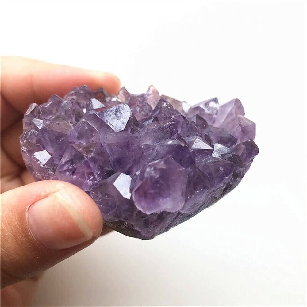 1 Pieza de geoda de Amatista Natural, Cristal de Cuarzo Tallado Mano, corazón curativo, Cristales de Cuarzo Natural, Piedra de decoración hogareña