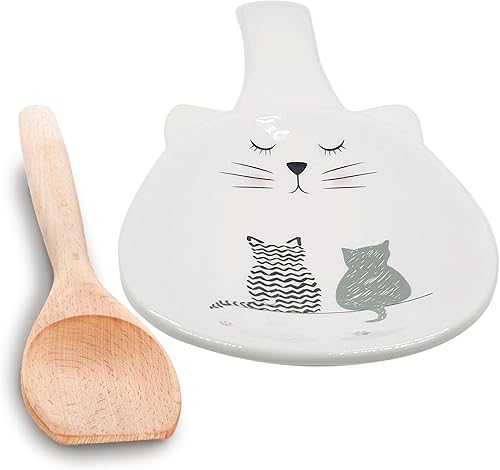 Lindo soporte para cucharas para gatos  Añade sonalidad a tu cocina con encantador arte de gatito  Soporte único de cuchara de cerámica para disponible en Yaxa Peru