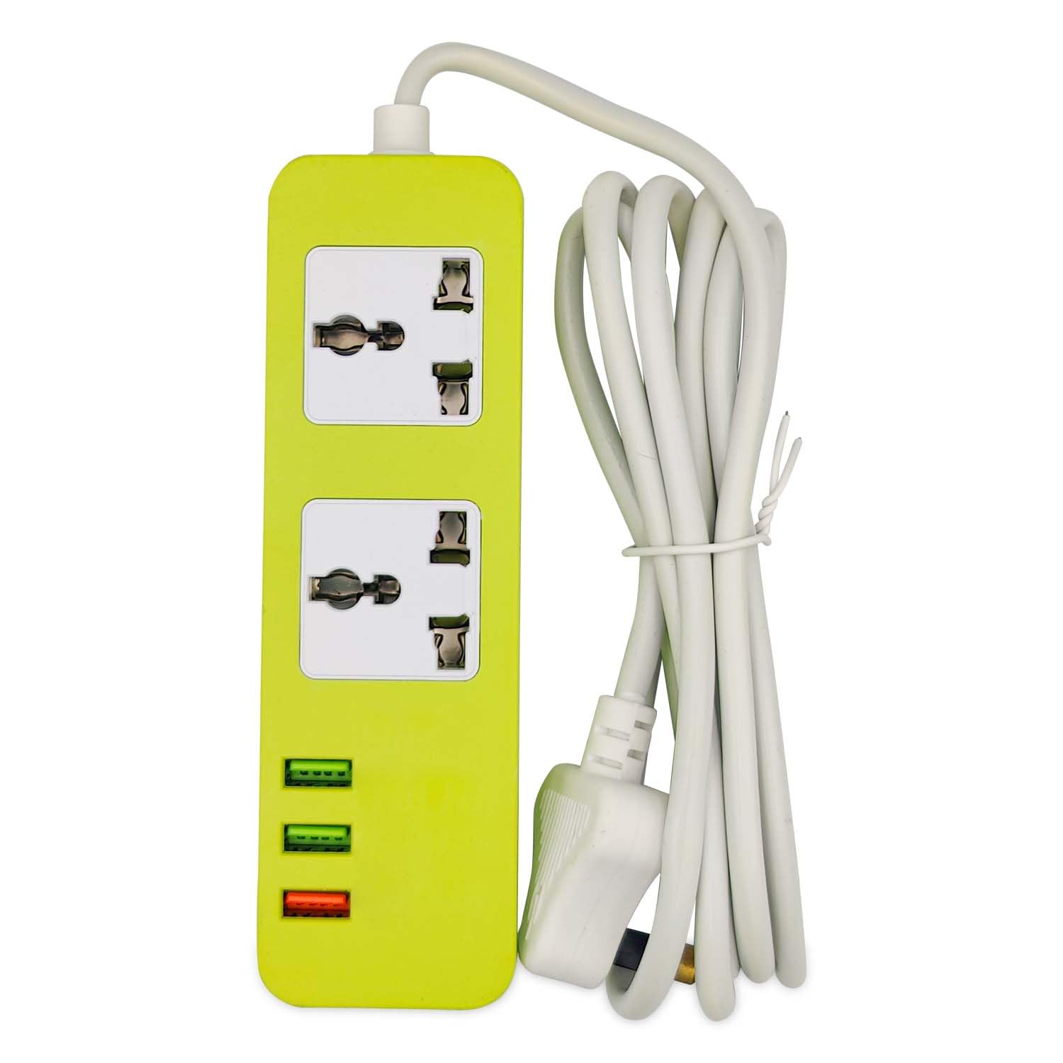 UAE Felcon Extension Socket 3 USB Ports Multi-Plug Adapter, Surge Protection Charging Station Power Strip for Home Office Travel -Fast USB Compact & Durable Design (Vibrant Yellow)