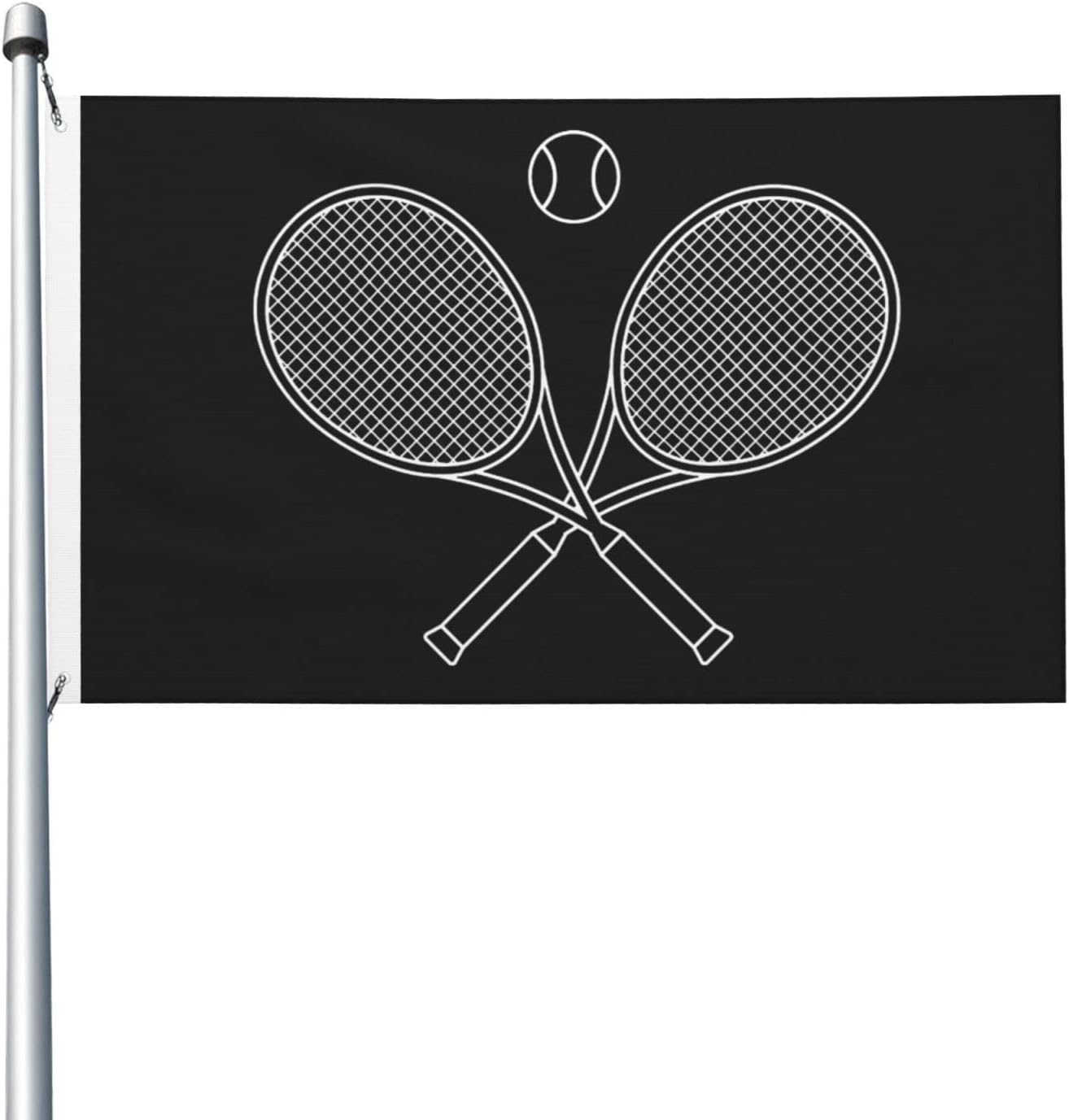 Crossed Racket And Tennis Flag 3x5 Ft Outdoor Decoration