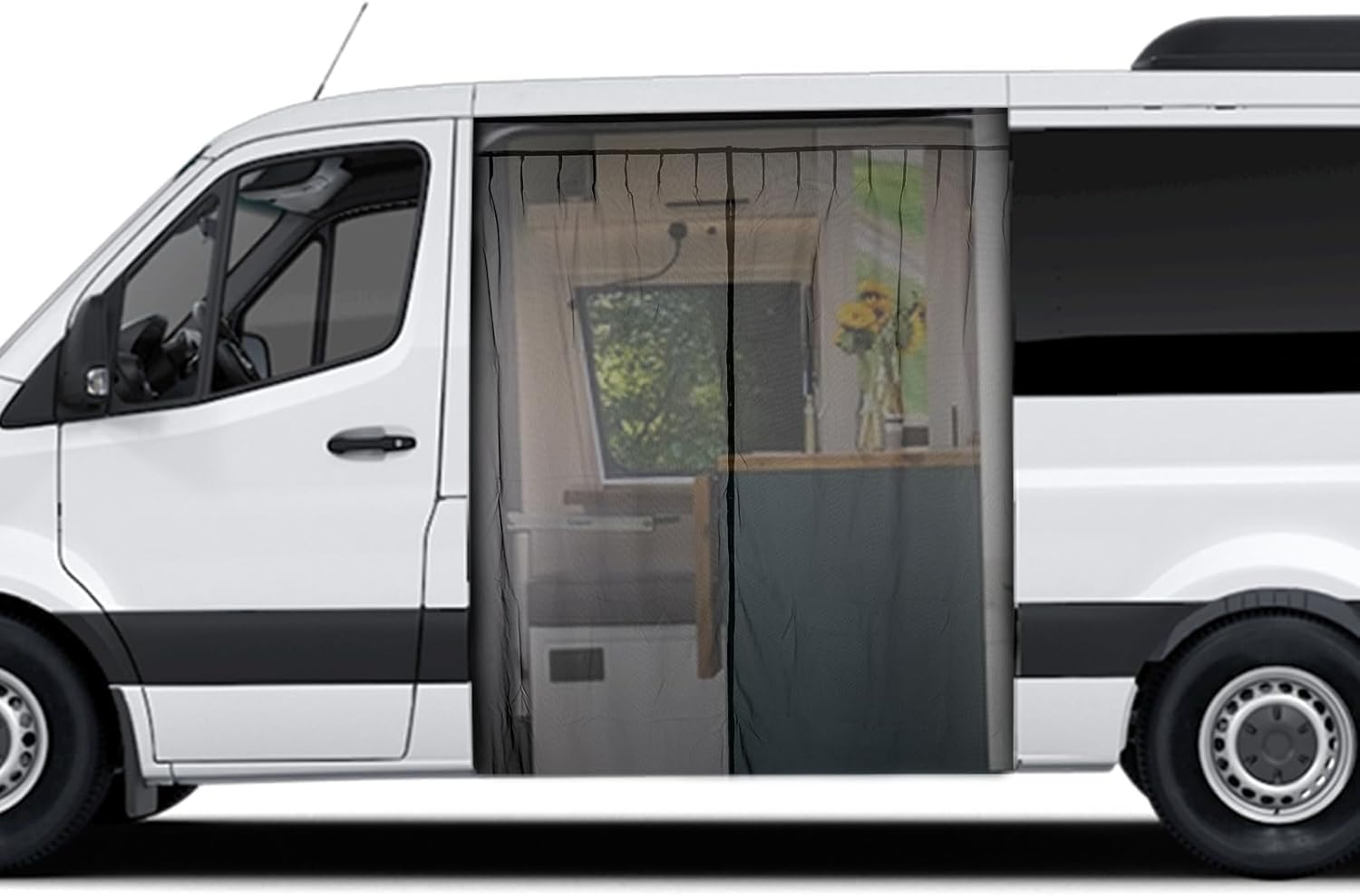 RV Magnetic Mosquito Net Camper Van Bug Screen Compatible with Mercedes Sprinter Ford Transit Ram ProMaster 150 * 180 cm(59 * 71 in)