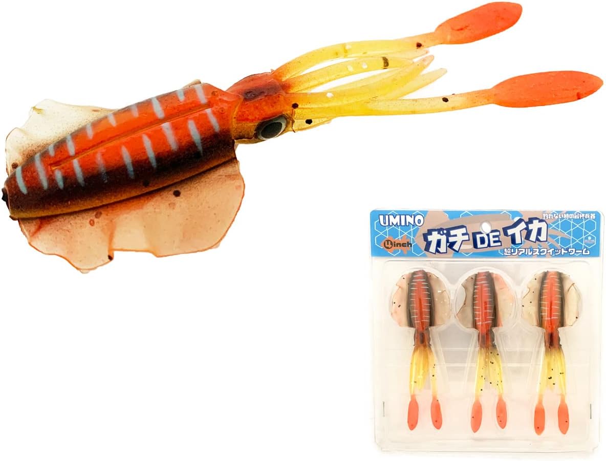 春早割 Umino ウミノ ガチdeイカ ワームver 3本入 イカ型ルアー タイラバ 鯛ラバ ロックフィッシュ Sparrow Rs