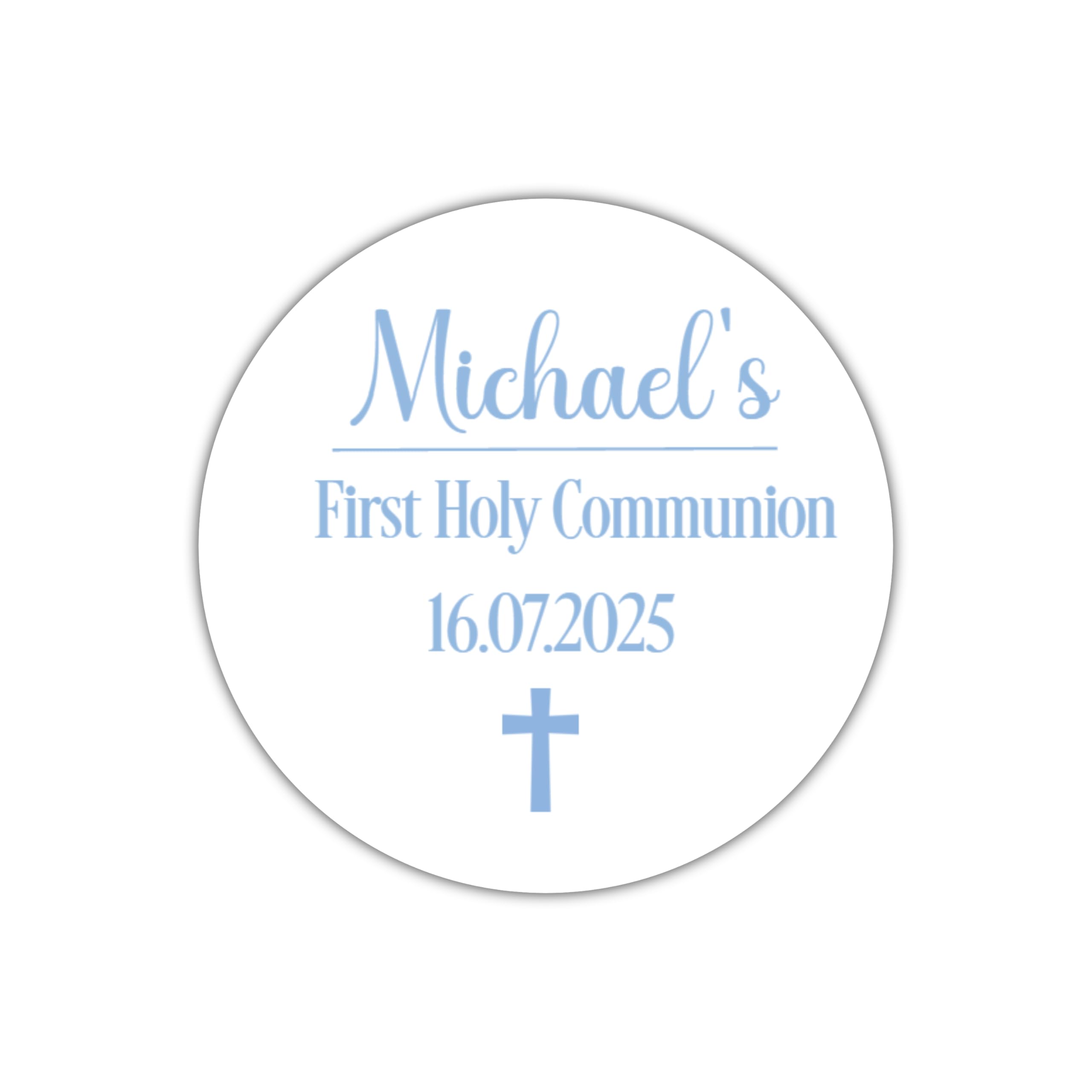Five Star Party Supplies White Personalised 1St Holy Communion Stickers, Blue Cross Design,Confirmations Stickers, Communion Party Favours, Communion Sweet Cones