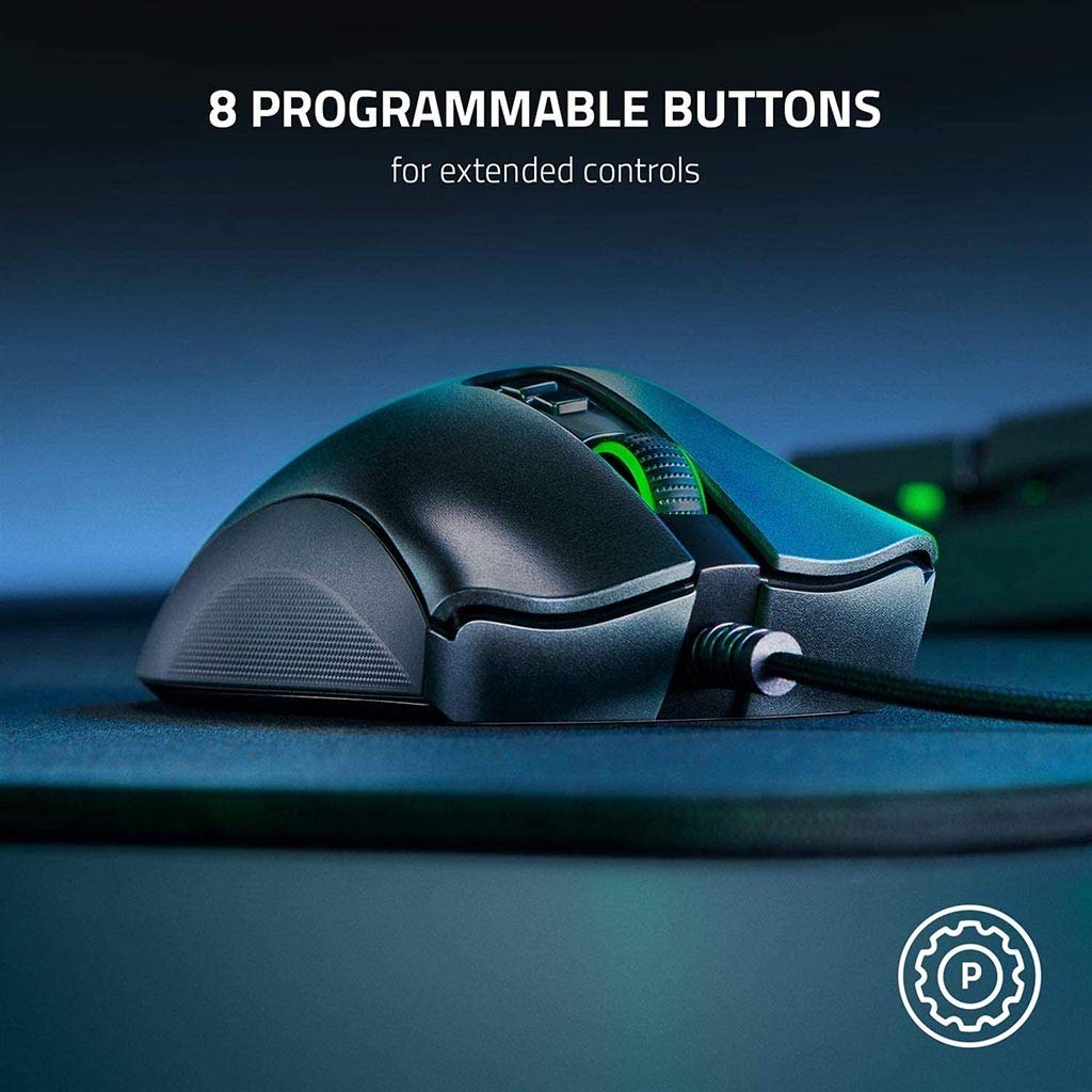 RajoNN Mouse Mouse da Gioco per Computer cablato, sensore Ottico 20K DPI, 8 Pulsanti programmabili, accelerazione 50G, 5 Gruppi di Memoria Integrata, Mouse RGB per PC Laptop Windows