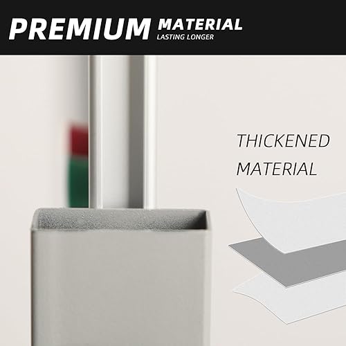 Miniatura 6 de Pizarra blanca móvil de 48 x 36 pulgadas, pizarra magnética de borrado en seco de doble cara reversible de 360 con soporte rodante portátil sobre