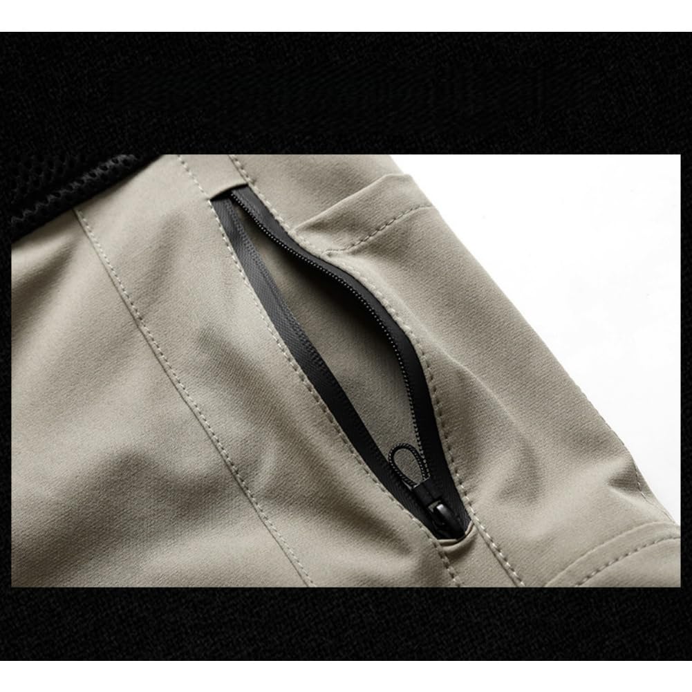 Men's Quarter-Zip Stand Collar Tactical Shirt, Breathable Long Sleeve Outdoor Hiking Top with Zipper Pockets