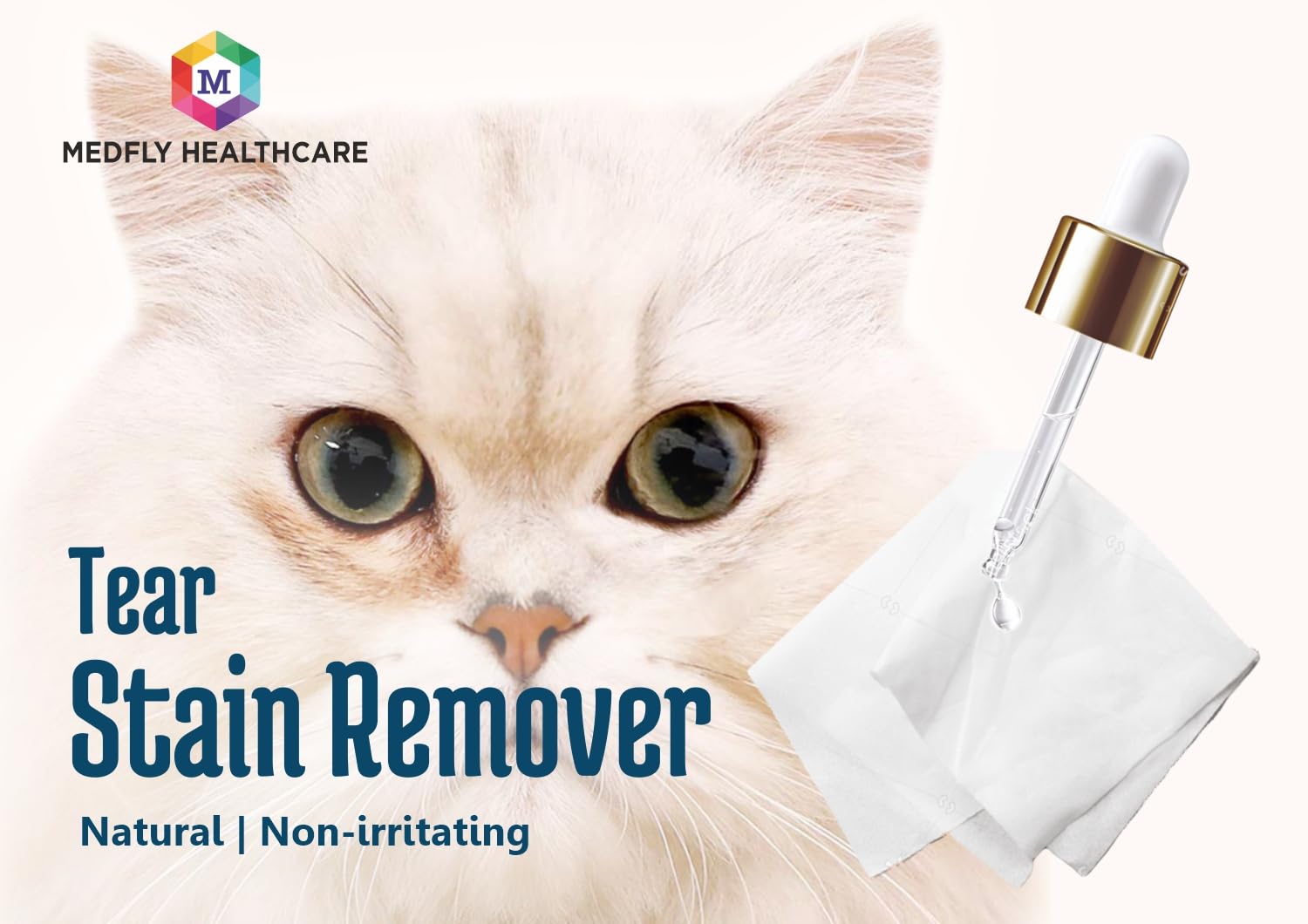 Medfly Healthcare VisioNex Tear Stain Remover for Dogs & Cats, 50 ml, Pet Eye Care Formula 3