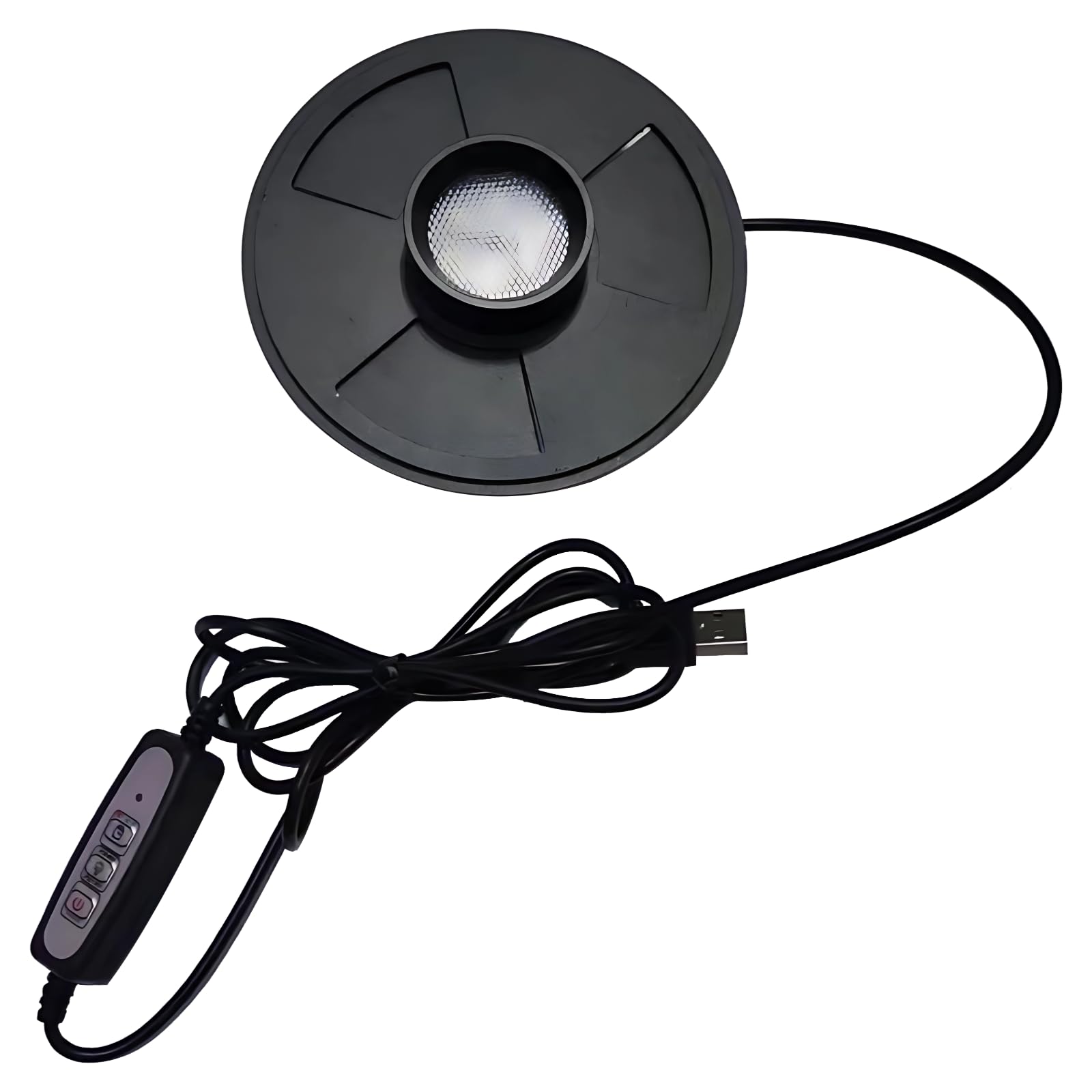 Lampada per piante con timer, luce bianca USB da 5 W, lampada per terrario in vetro da 15 cm, luce per acquario in alluminio per piante, cavo da 169,9 cm, nero
