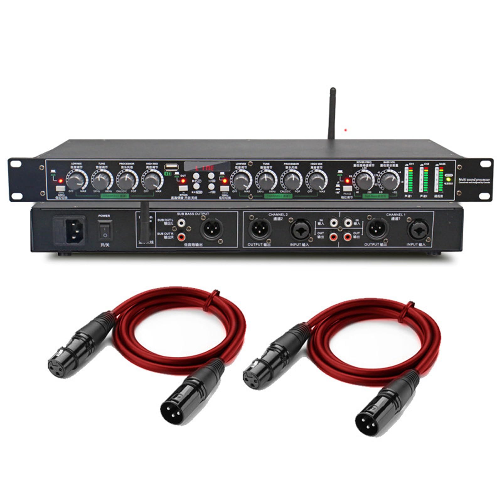 THYXGS Professional Stage Audio Exciter With Audio Driver Sound, Exciters Enhancers Sonic Maximizer Enhancer, Mic Signal Timing Suppression, Usb/bluetooth Input, For House Karaoke Stage B