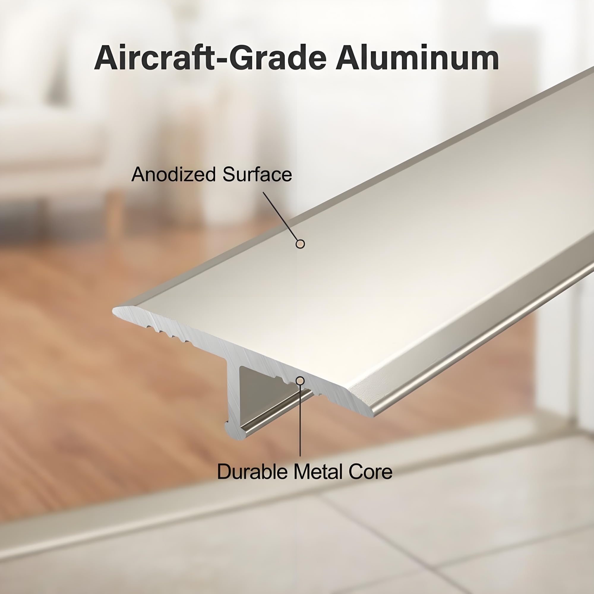 3 Stück Übergangsleiste Boden Aus Alu Selbstklebend, Länge 90cm, Breite 15 20 25 30 40 50 60mm T Profil Übergangsprofil Übergangsschiene, Türschwellen Leiste(Gunmetal Grey,1.5cm/0.59in)