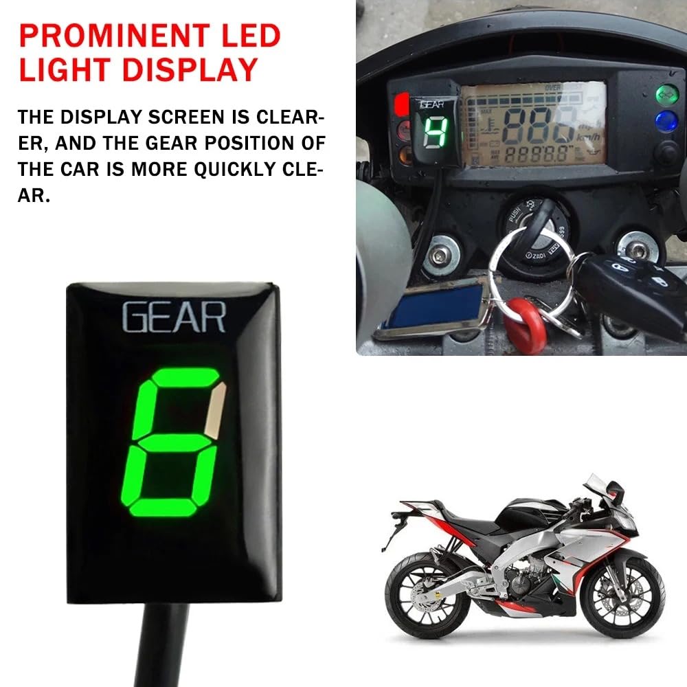 Ganganzeiger Motorrad 1-6 Gang kompatibel mit Aprilia ETV 1000 Caponord RS 125 RSV Mille Tuono RSV4 SL1000 Falco Shiver 750