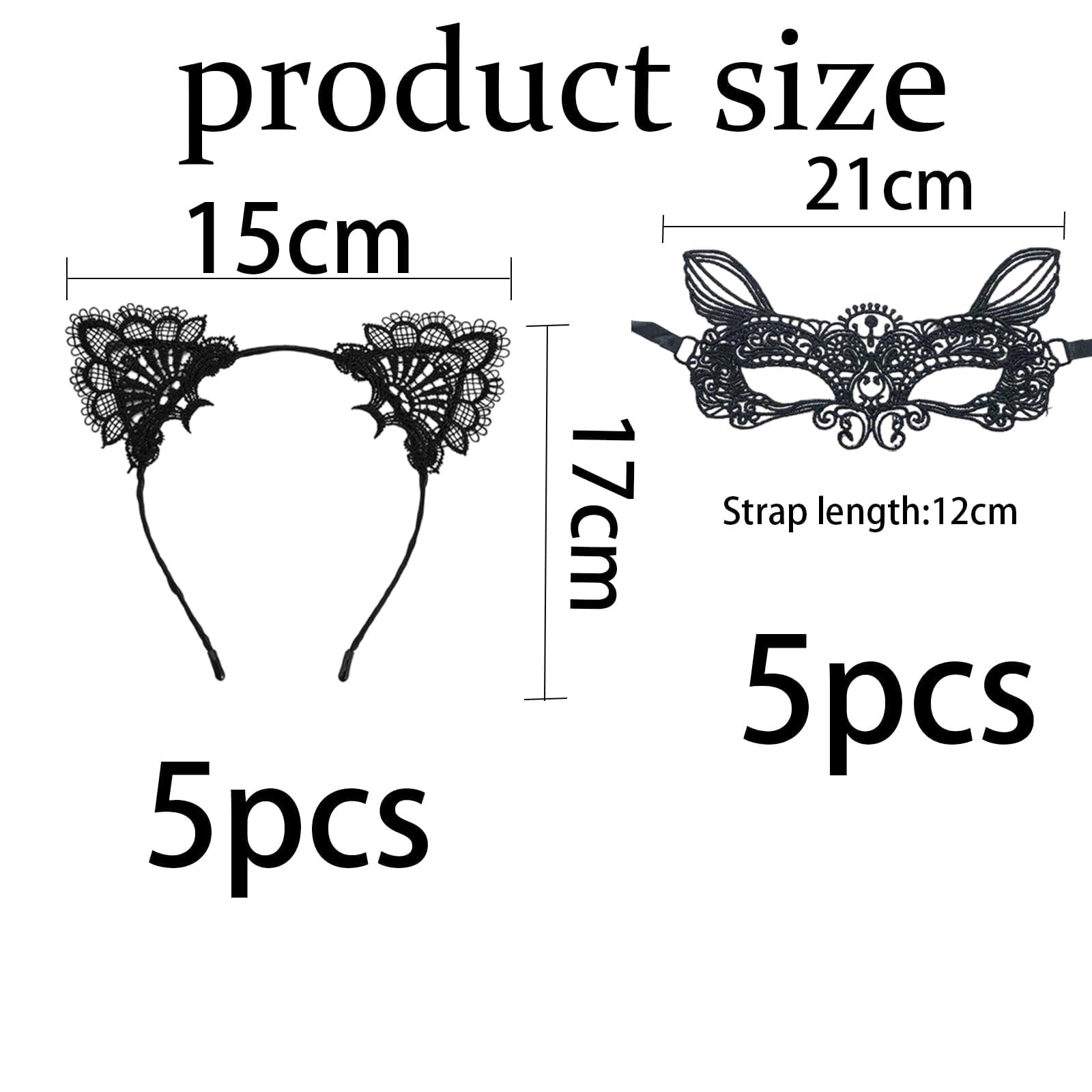 aieieii 10 PCS Halloween Headband Black Masquerade Mask For Women Black Cat Ears Headband Halloween Cat Accessories HalloweeN Headbands For Women HalloWeen Hair Accessories - Image 2