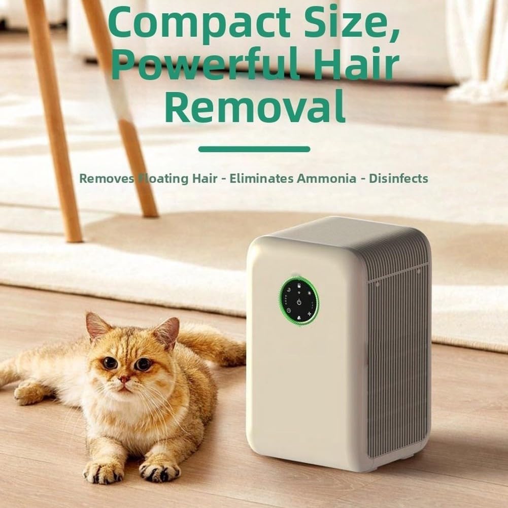 Purificador de aire inteligente para mascotas con filtración avanzada para eliminar el pelo de mascotas, el polvo y la caspa con pantalla táctil y modo nocturno silencioso para hogares