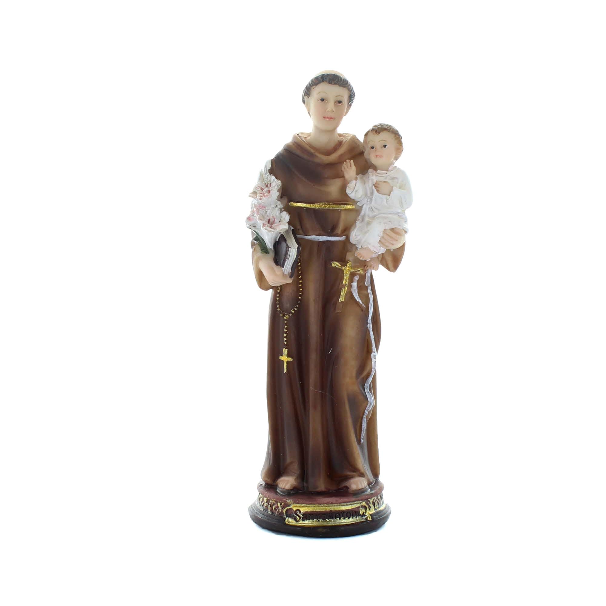 Palais Du Rosaire White Transparent Saint Anthony Statue Decorated In Resin 12 Cm – Statue Of Saints – Christian Worship Plastic