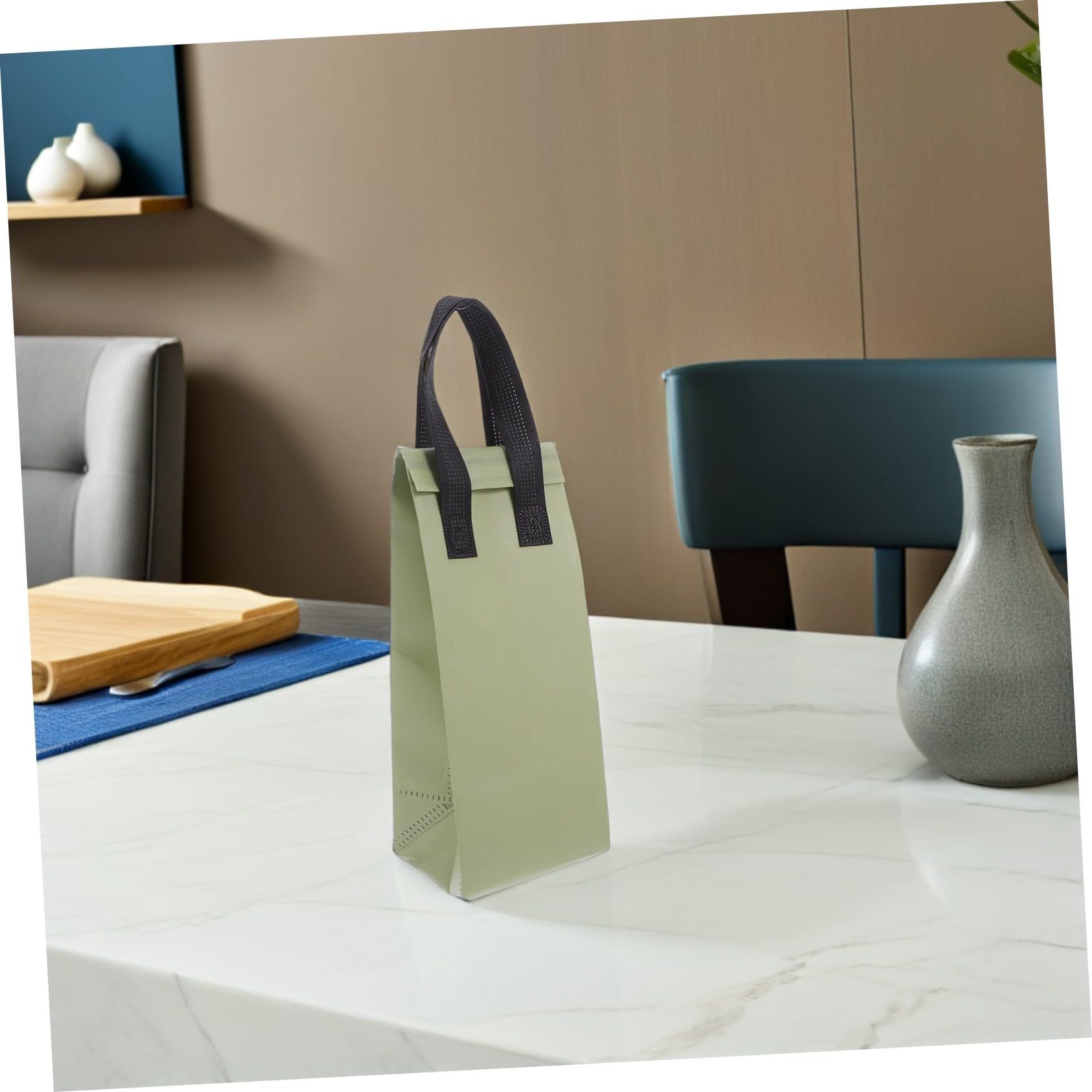 Cabilock 50 Pièces Sac Portable Réutilisable Sac Transport Boissons Chaudes Froides Vert Olive Isolation Thermique pour Café Thé Livraison