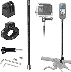 Suporte de guidão de bicicleta e bastão de selfie de 31.0 cm para Gopro, kit de motocicleta, acessórios compatíveis com Insta 360 ACE Pro X5 X4 X3 X2 X RS R GO 3 2, Gopro 13 e DJI OSMO Action 5 Pro