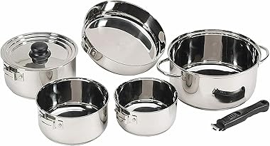 7 Piece Stainless Steel Clad Cookware Set Pots and pans set Kitchen cookware sets Cast iron pan Cookware sets Pots and pans N