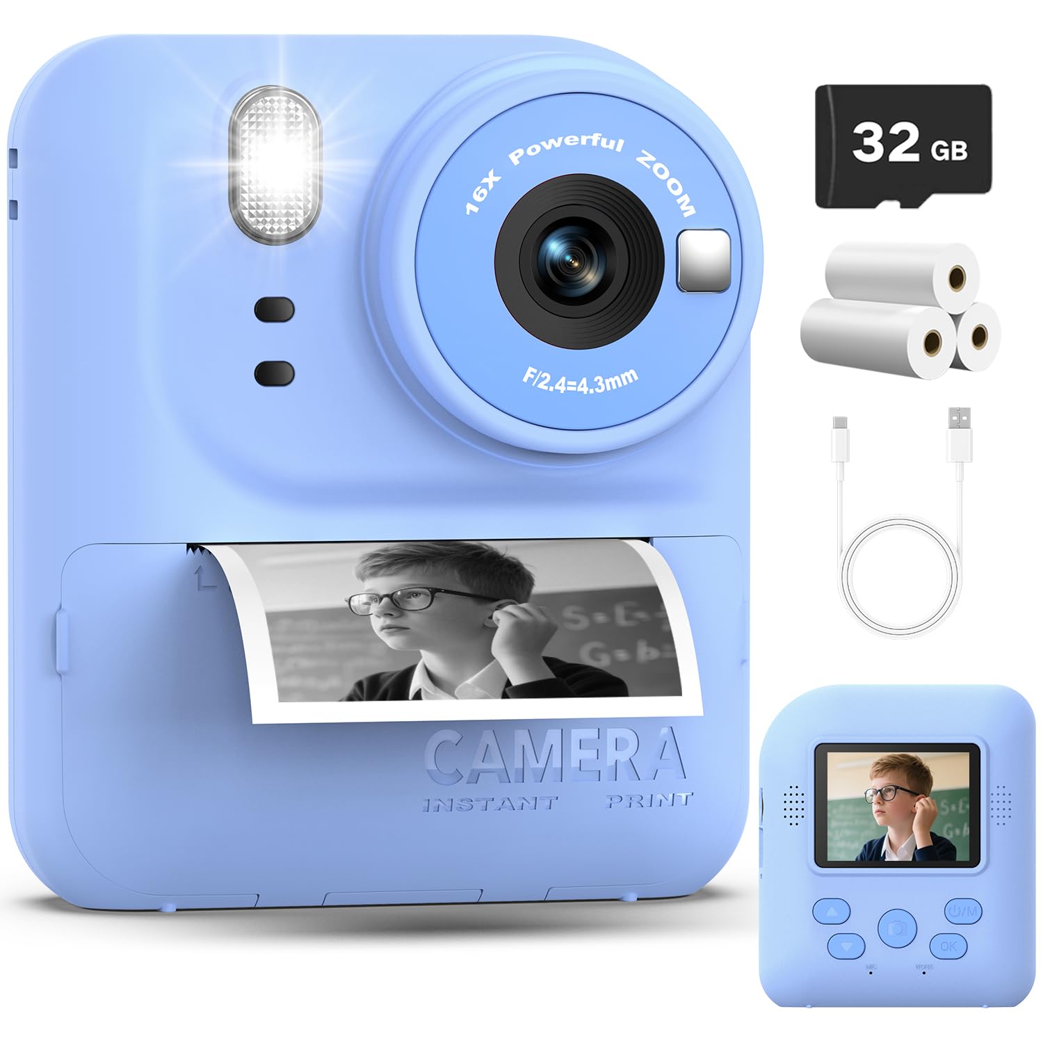 Okaloka Kids Instant Print Camera