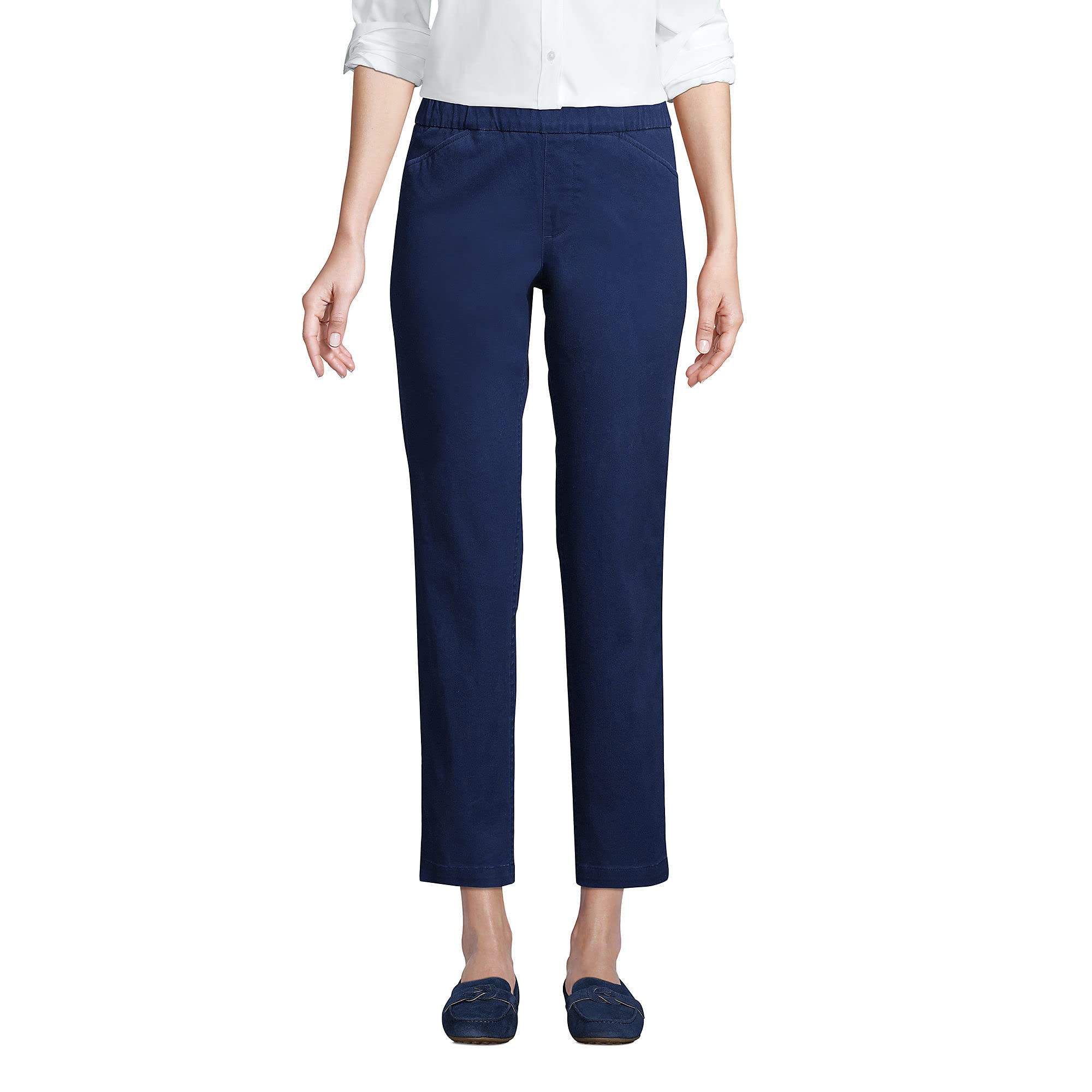 Lands' Endwomens Mid Rise Pull On Chino Crop Pants
