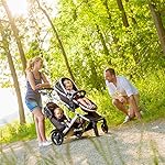 Hauck Geschwister Kinderwagen Duett 2 / Buggy für 2 Kinder / Sitz Oben Umbaubar in Baby Wanne für Neugeborene/ Regen Verdeck inkl. / Belastbar bis 36 kg / Faltbar / 1 Stück (1er Pack), Forest Schwarz