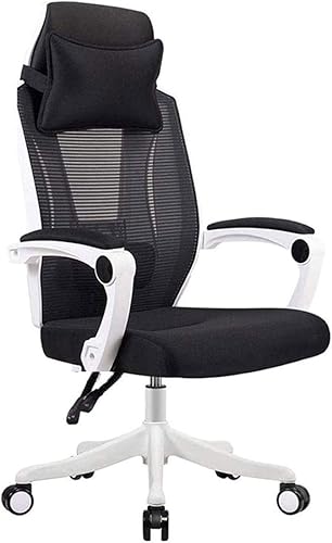 Silla ergonómica comercial de malla ejecutiva con respaldo alto, con soporte lumbar ajustable, reposacabezas y reposabrazos 3D