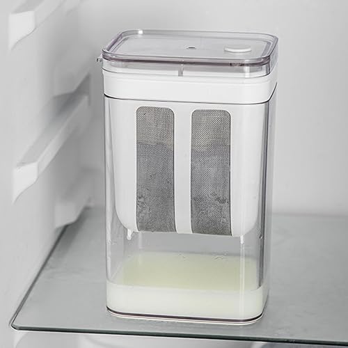 Miniatura 5 de KLKCMS Colador de yogur Colador de alimentos reutilizable Herramientas de cocina casero lavable 37.2 fl oz Separador de leche de soja Taza de filtro