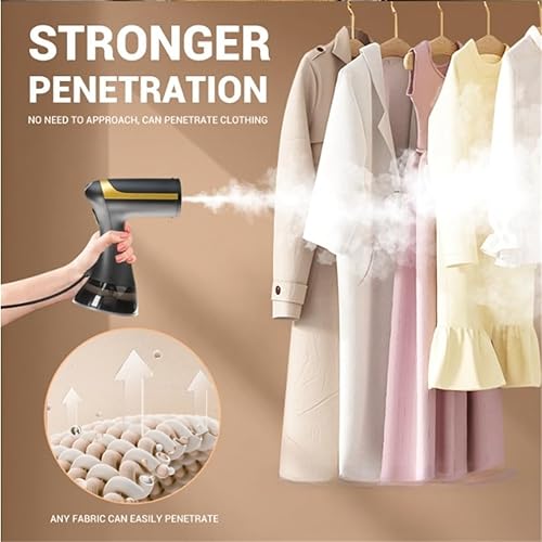 Miniatura 5 de DAUTAI Hierro de vapor de mano penetrante fuerte, plancha de vapor portátil de viaje, removedor de arrugas para ropa 10.1 fl oz 15S calentamiento,