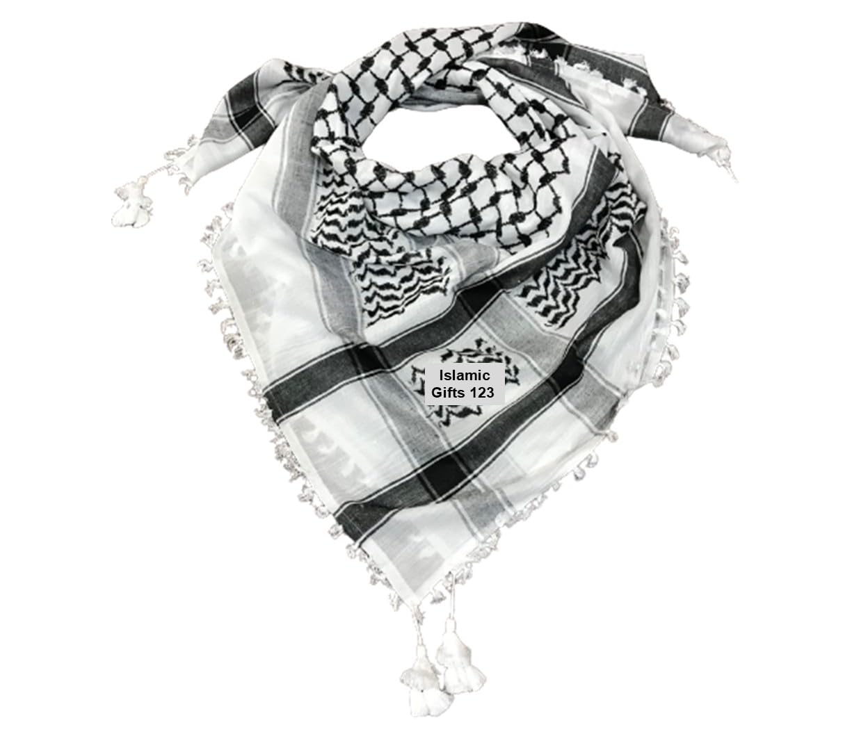 Keffiyeh with Sharshoba Palestine 48x48 Inches Men Military Woven Not Printed Ramadan Gift