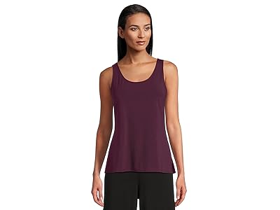 Eileen Fisher Fine Stretch Jersey Knit Scoop Neck Tank Top Women