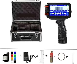 Portable Handheld Inkjet Printer 12.7mm QR Code Batch Code Number Logo Label Portable Handheld Printer Smart Thermal Inkjet Print Intelligent Upgraded for Code Date Label