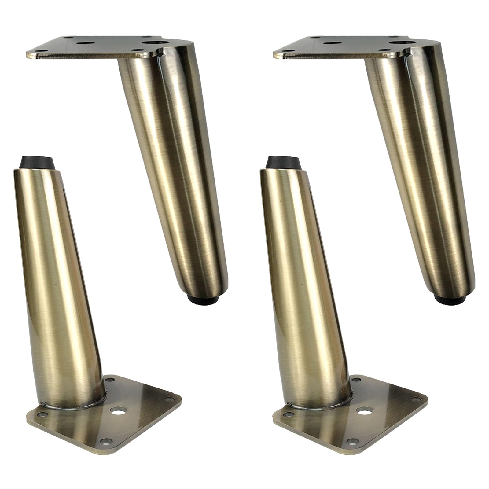 Generico Gambe per Mobili Piedini per Tavolo Conici in Ferro Spazzolato 4 Pezzi Superficie Galvanizzata Colore: Bronzo Altezza Piedini Divano 15,5 cm/6,1" Piedini Mobile 15,5 cm/6,1".