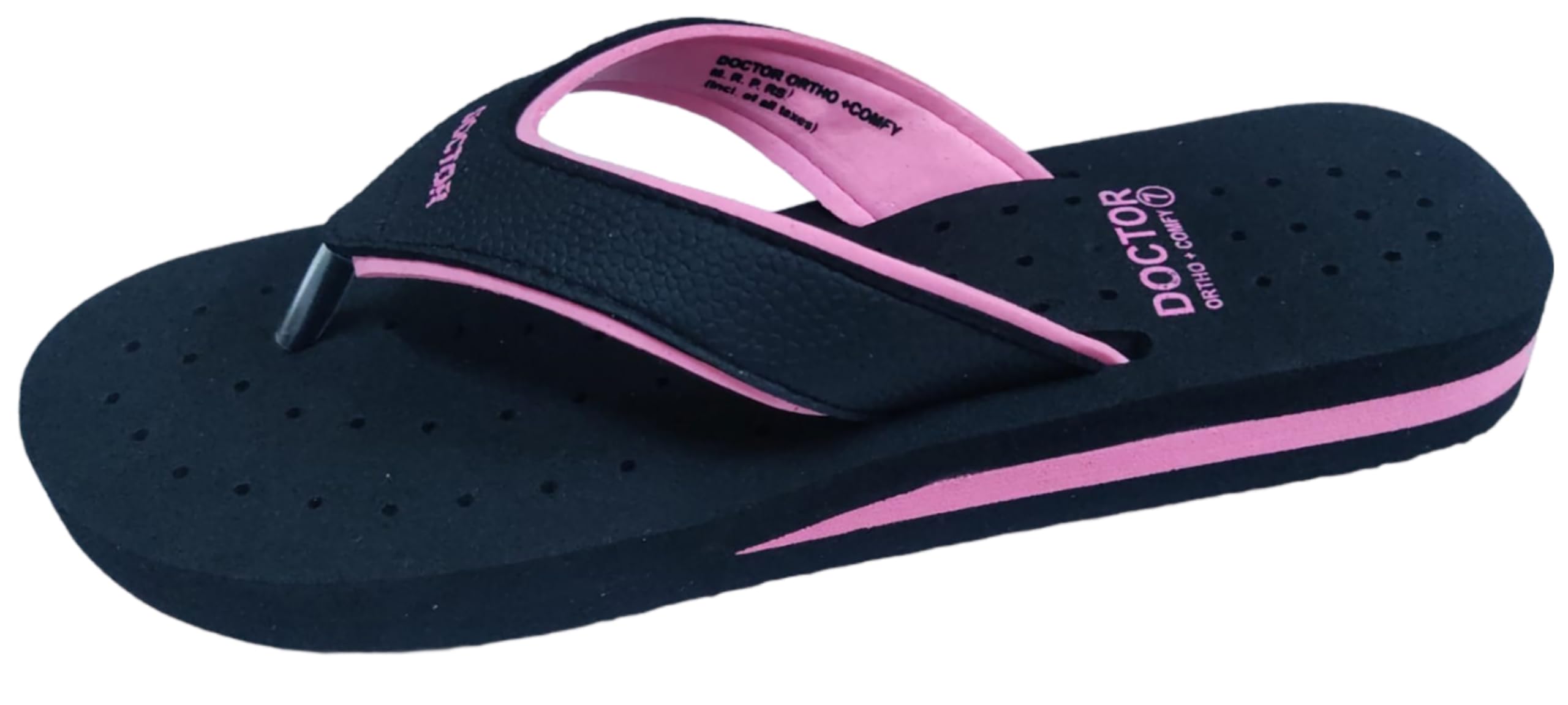 DOCTOR ORTHO+COMFY Soft Womens Diabetic & Orthopedic Light Weight Slippers FlipFlops Black Pink 5 (B09LD3C597) Amazon Price History, Amazon Price Tracker
