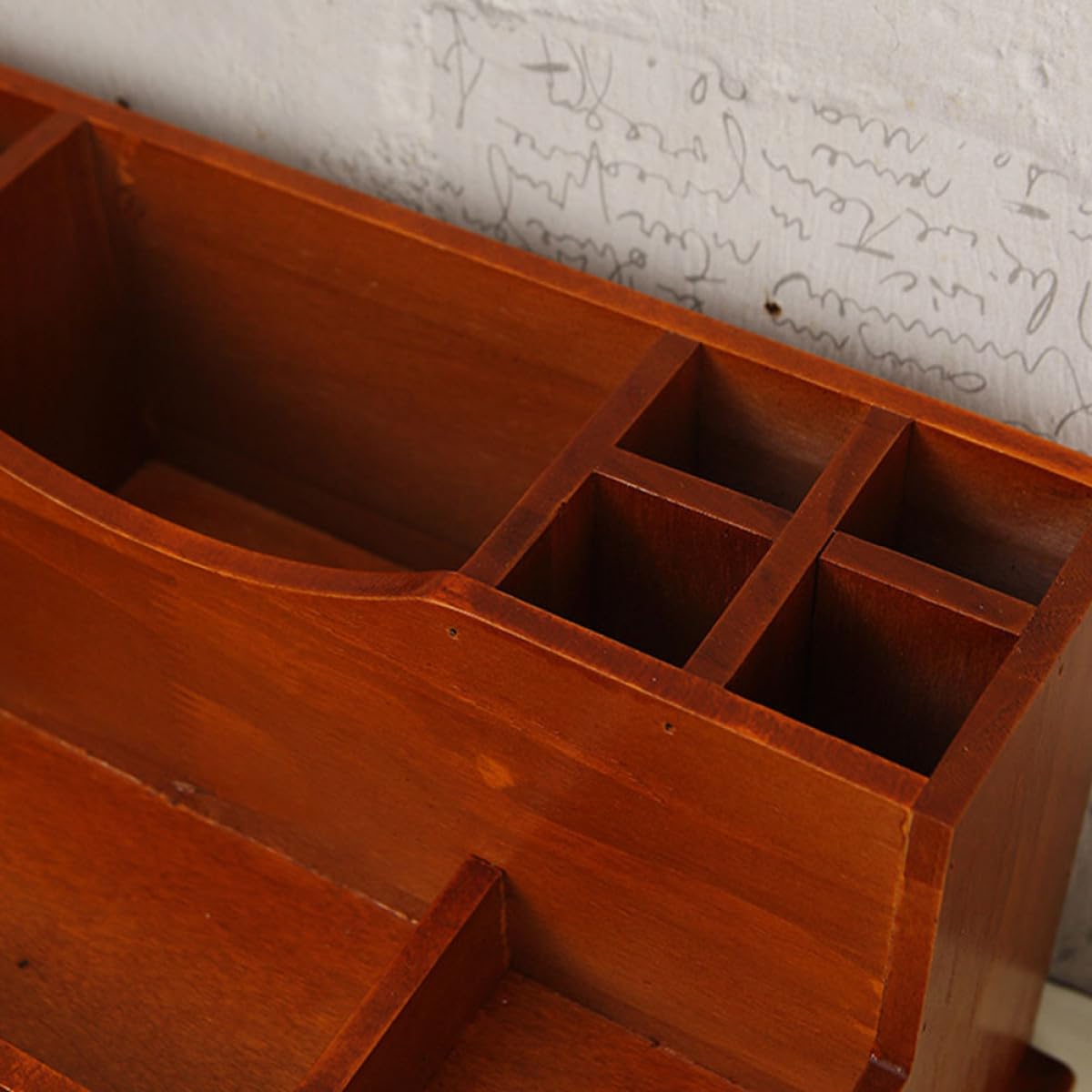 Abaodam Kosmetik Aufbewahrungsbox Holz Retro Organizer mit Schublade für Make Up und Büro Schreibtisch Hautpflege Aufbewahrung