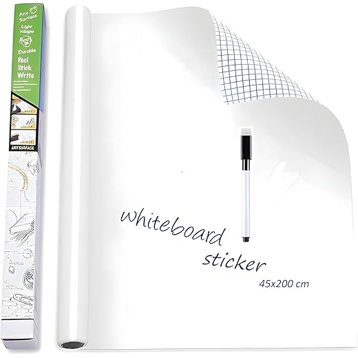 Naitik Creation Whiteboard Sticker 45x200 CM