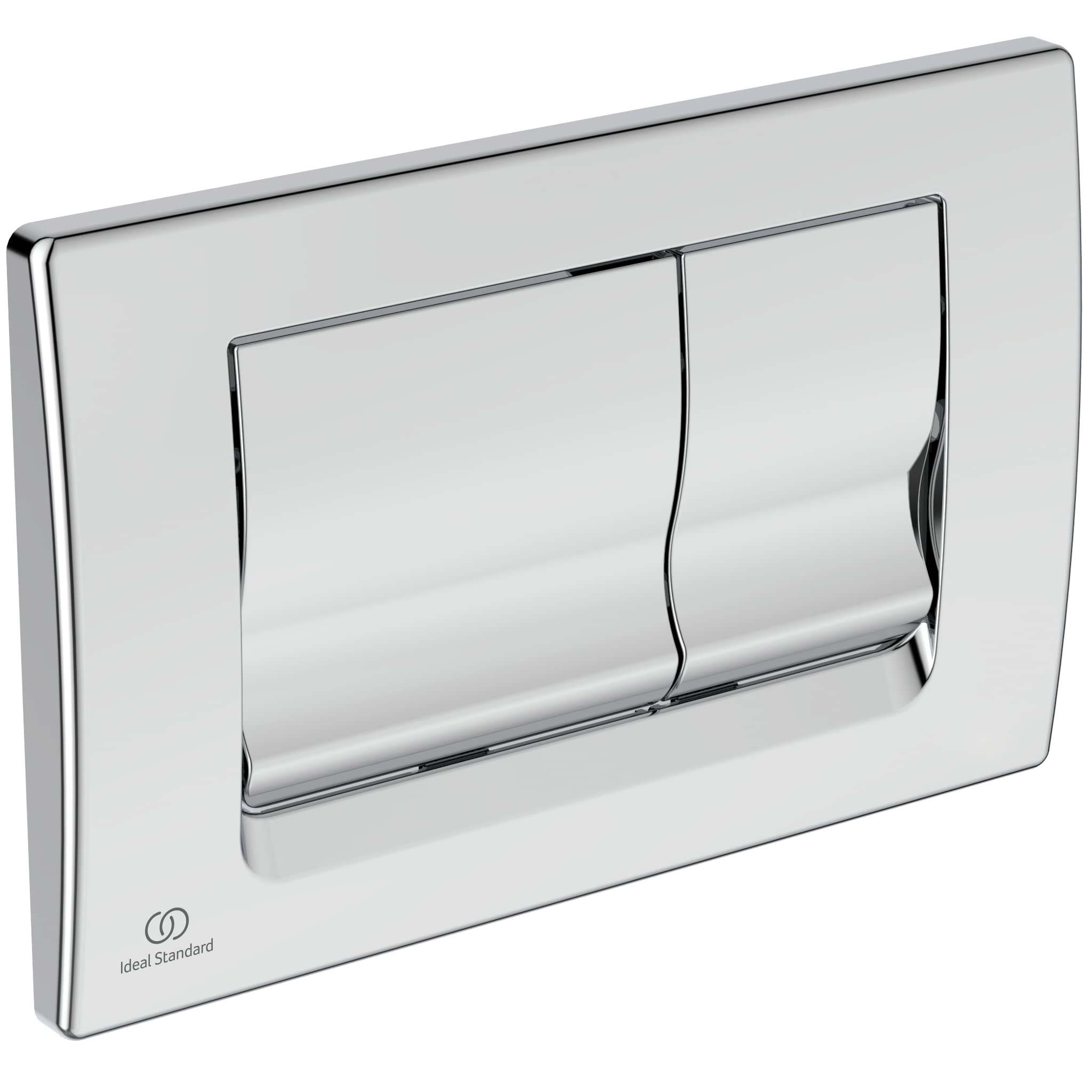 Ideal Standard Solea Placca di scarico per WC, tecnologia a doppio scarico tramite sgancio meccanico, facile da usare e design durevole – Cromata (245x17x160 mm)