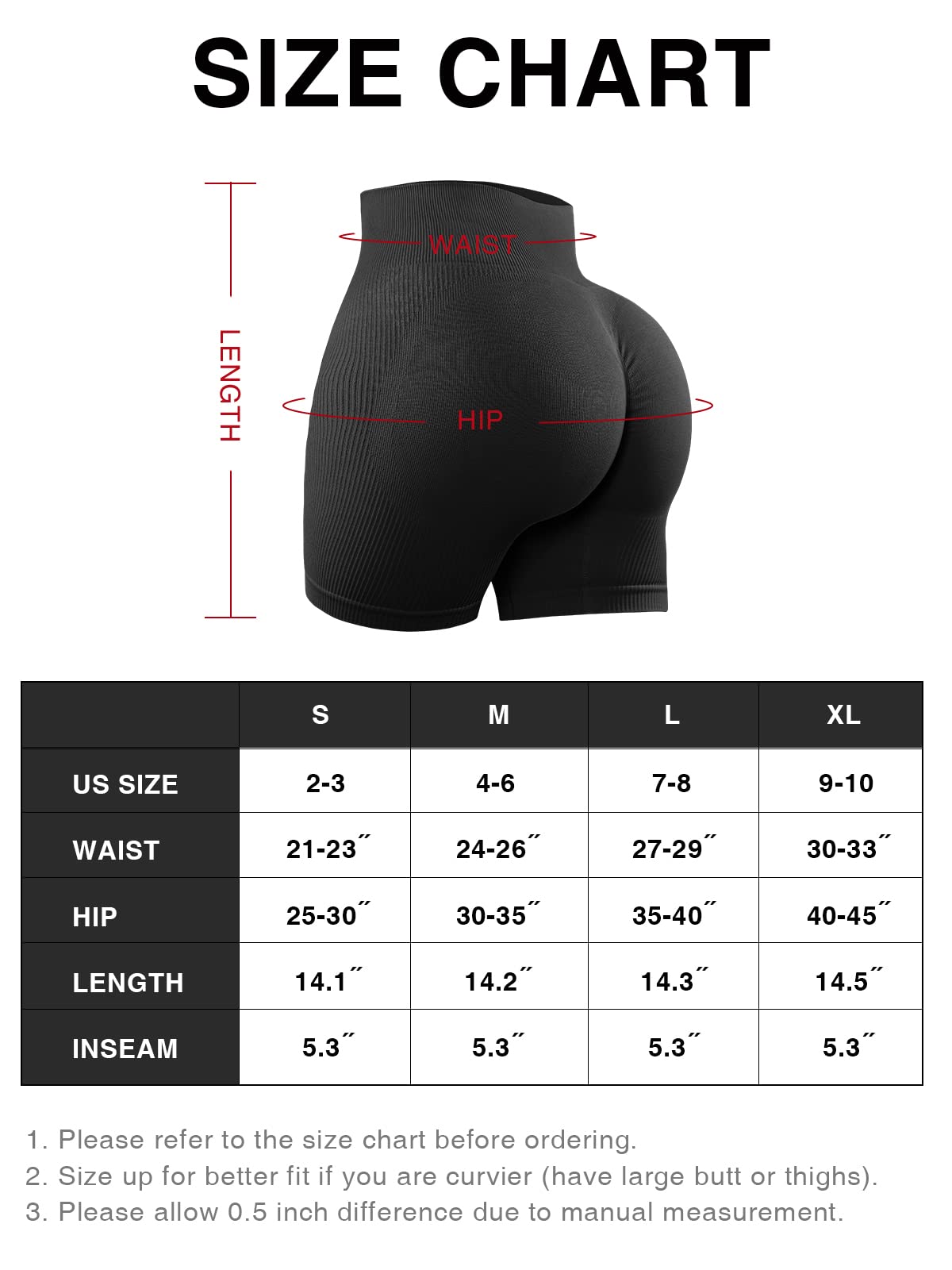 YNNTHY Pantaloncini da allenamento da donna, 3 pezzi, a vita alta, da palestra, biker, senza cuciture, increspati, taglie S-XL