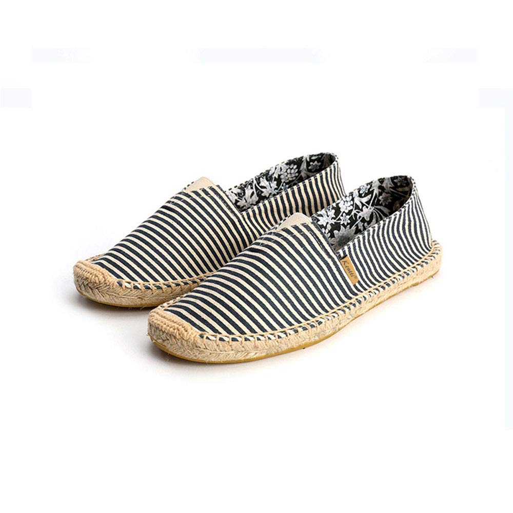 Damen Mehrfarben Streifen Flach Halbschuh Espadrilles