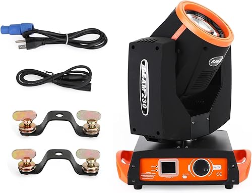 Areyourshop Luz de cabeza móvil de 230 W, luces de escenario, foco de 230 W, 7R, zoom de cabeza móvil, luz afilada de 8 prismas estroboscópica DMX