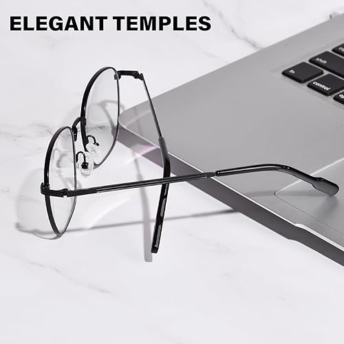 Miniatura 9 de OPTOFENDY Lentes de bloqueo de luz azul de metal para mujeres y hombres, anteojos cuadrados para computadora, antifatiga ocular y protección UV