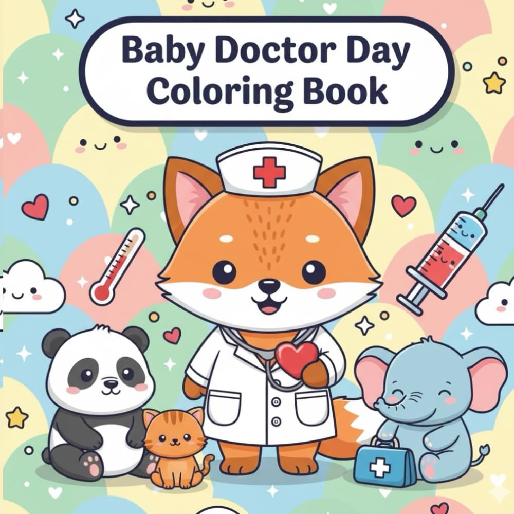 Baby Doctor Day Coloring Book: Cute Baby Animals as Little Doctors – Fun, Easy & Adorable Medical-Themed Coloring Pages for Kids Ages 3–8 (When I Grow Up Coloring Series)