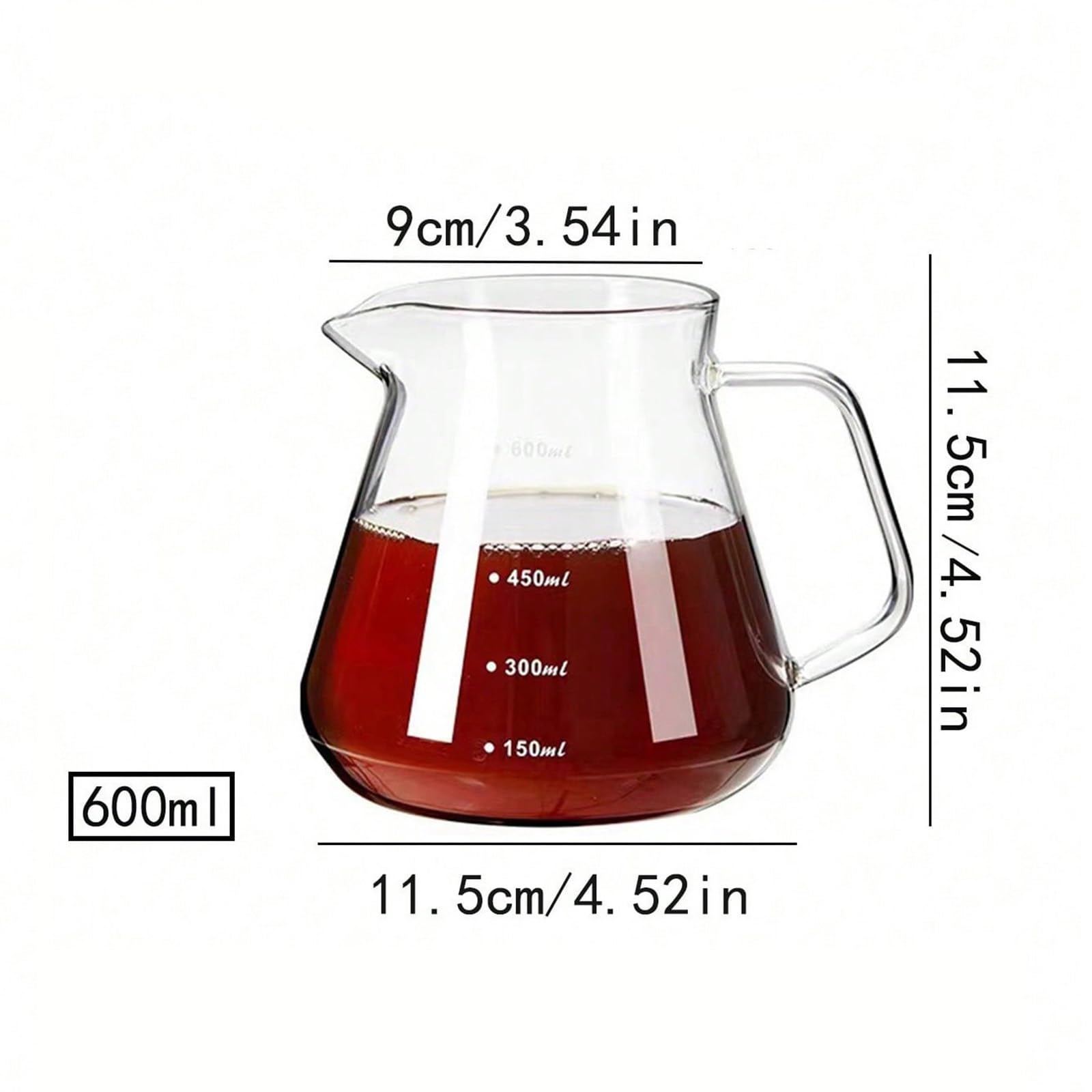 Pour Over Kaffeebereiter-Set, Spulentropfer mit Ständer und Basis, 600 ml hitzebeständiger Servierlöffel für Zuhause, Büro und Brauen im Freien