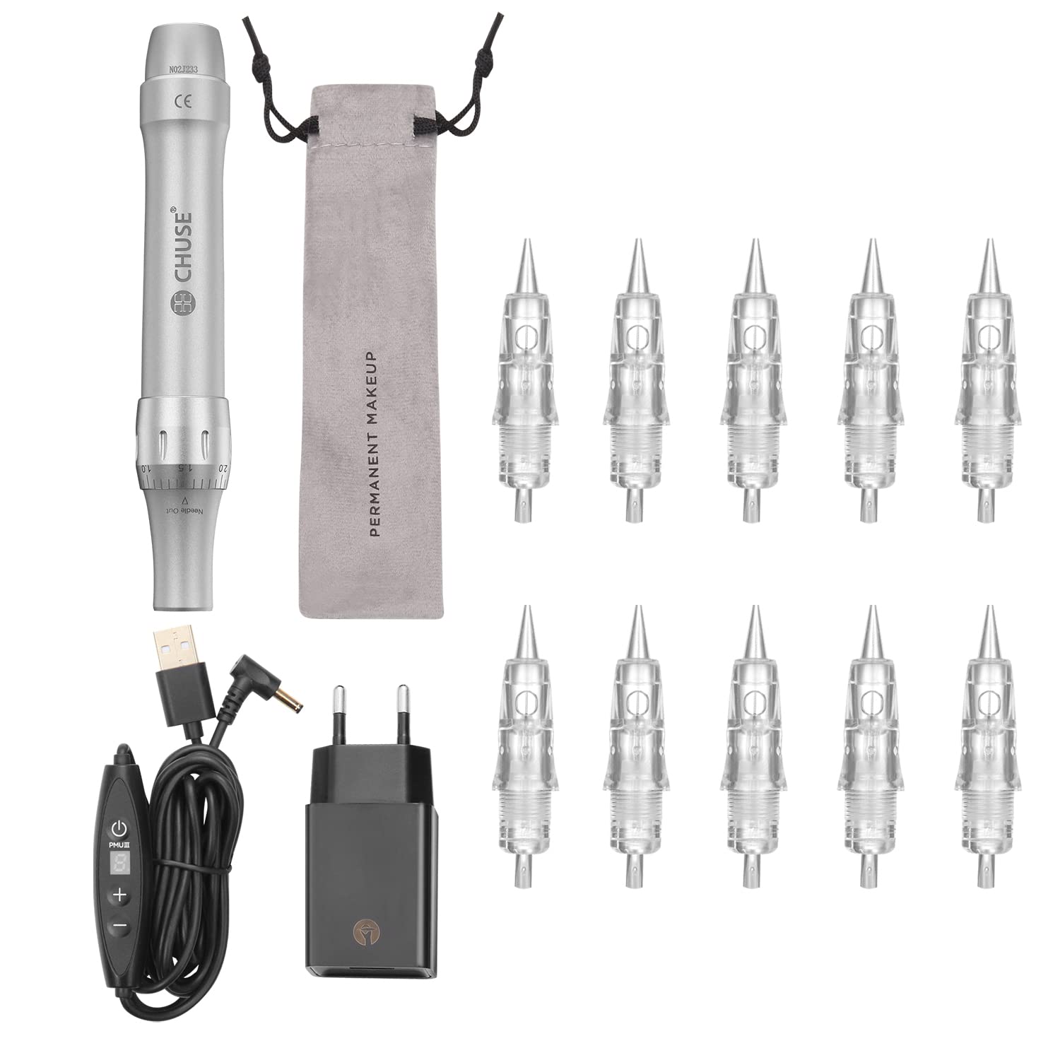 CHUSE C22 Rotary Microblading Machine Semi Permanent Make-up Gun Augenbrauen Lippen Stift Beauty Device Kit (Maschine C22)