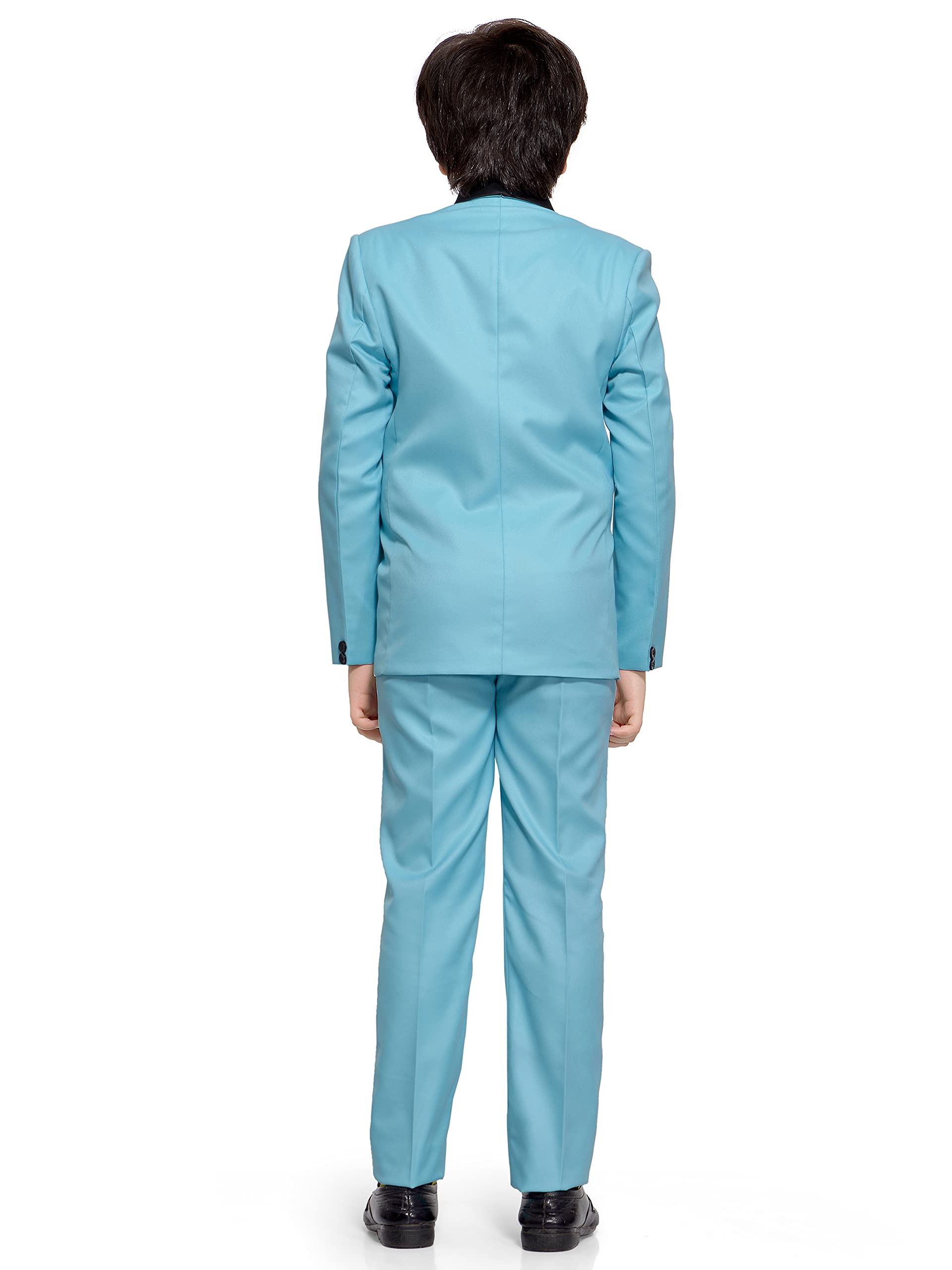 Jeetethnics Boys Blue Coat Suit Set with Waistcoat Shirt and Trousers (9090B) 1