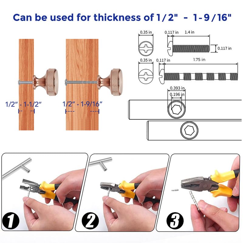 Image of Ravinte 10 Pack Champagne Bronze Cabinet Pulls Kitchen Cabinet Hardware Knobs Round Solid Knurled Handles Single Hole Drawer Knobs for Cupboard Furniture Dresser Pulls