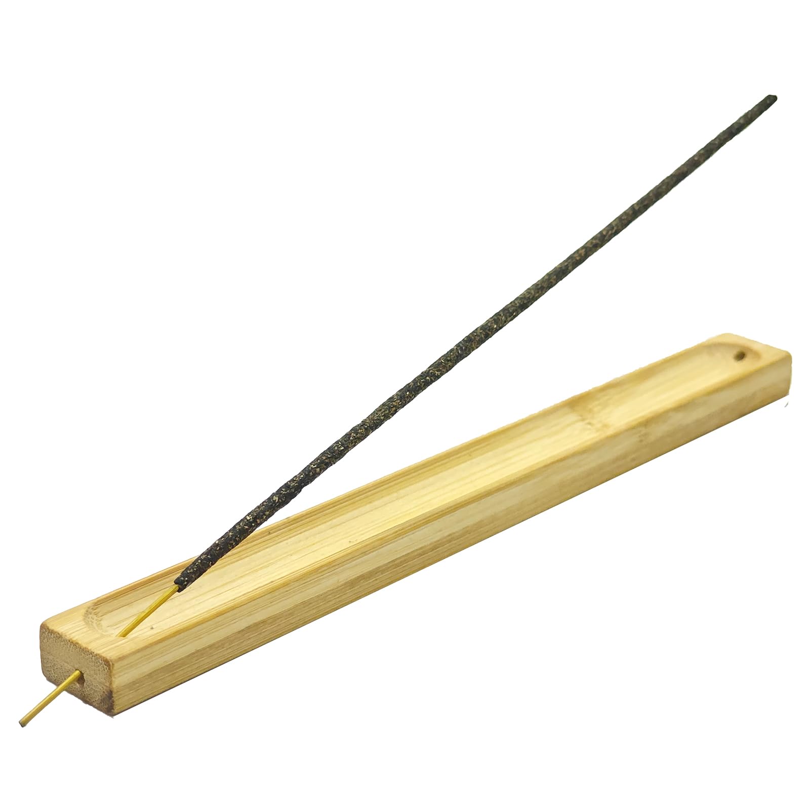 AMASSIVEROCK Bamboo Wood Incense Holder for Sticks Incense Burner with Ash Catcher Wooden Handmade Modern Gift Natural Fragrance Home Decor