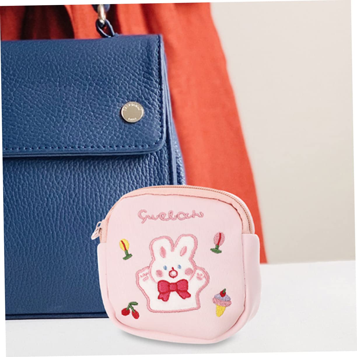Healeved 10piezas Bolsa De Almacenamiento De Servilletas Sanitarias Reutilizable Organizador De Almohadillas Menstruación De Diseño De Oso Para Viajes y Uso Diario