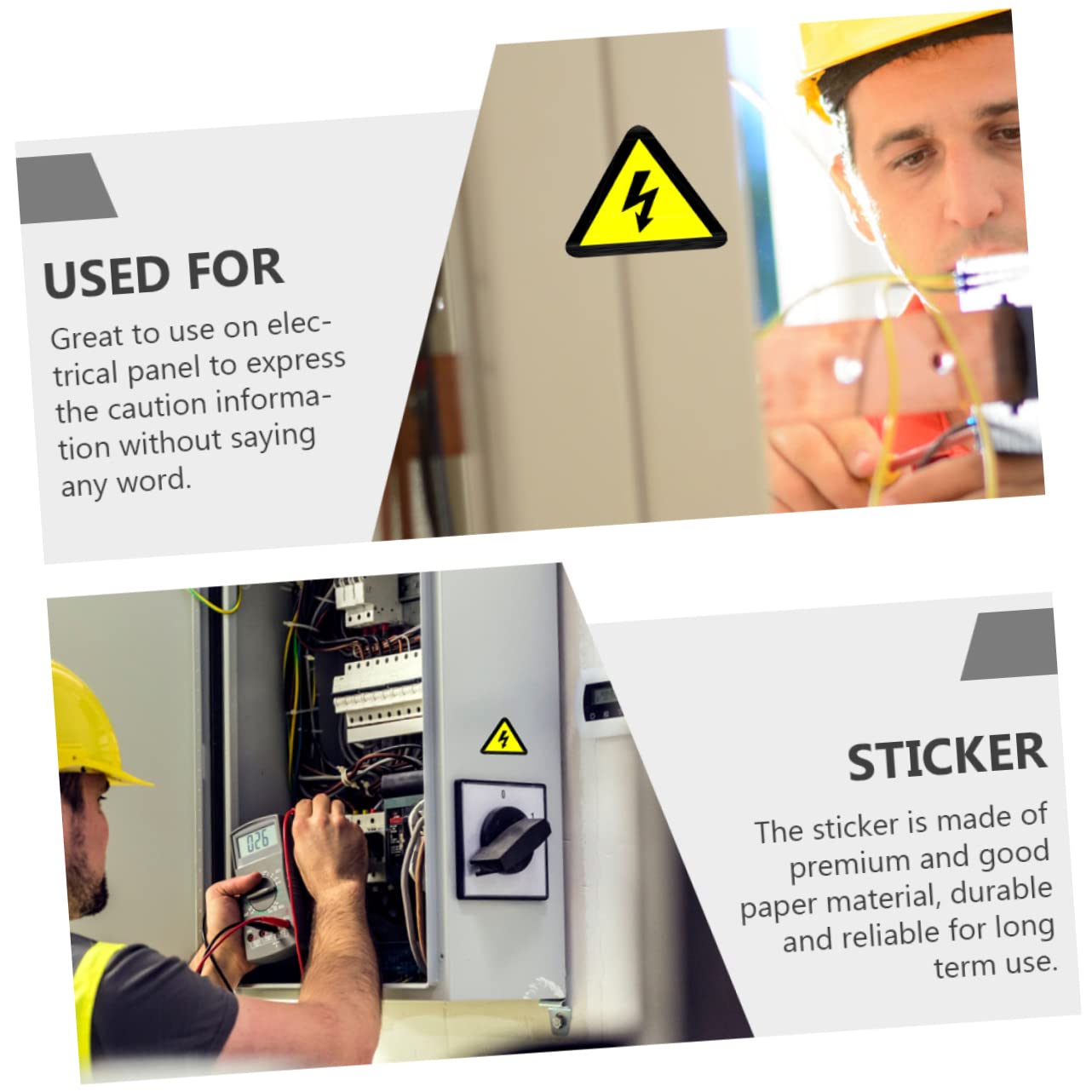 Gatuida Étiquettes Adhésives de Sécurité Haute Tension pour Boîtier Électrique Autocollants D'avertissement Jaune Lot de 20 pour Équipement en Bureau et Jardin