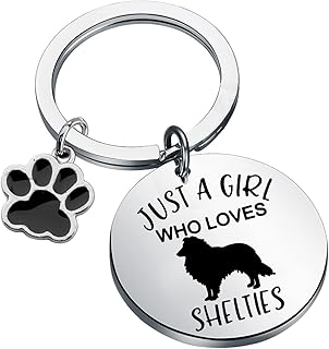 Selties Keychain Sheltie Lover Gift Sheltie Mom Gift Sheltie Owner Gift Just A Girl Who Loves Shelties Gift