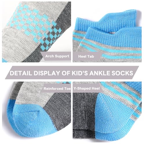 Kids Socks Boys Sock 12 Pairs Ankle Athletic Short Low Cut Socks for Boys Kids Girls 1-14 Years3